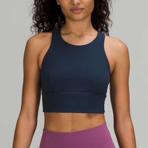 Black Lululemon Wunder Train Longline Bra